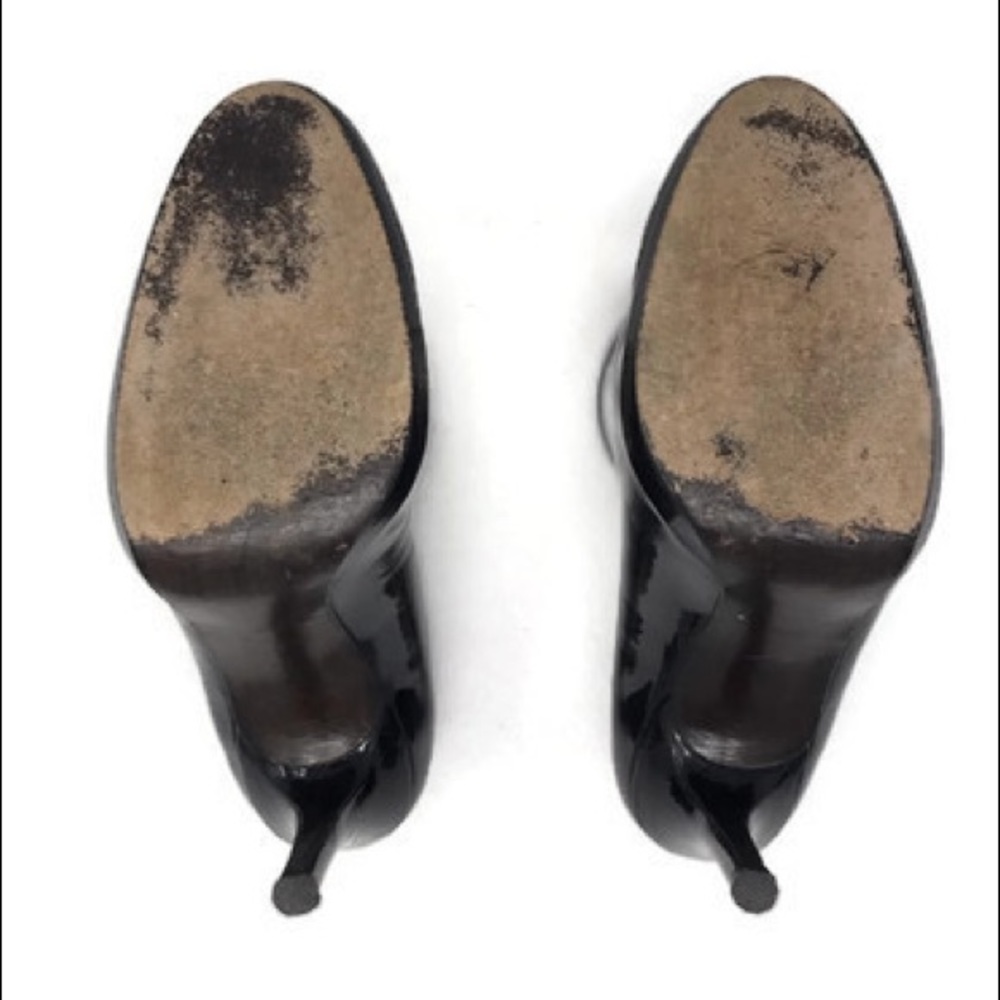 Stuart Weitzman Black Patent Leather Platform Stiletto Heel Slip On Pump 7.5 - Picture 5 of 8